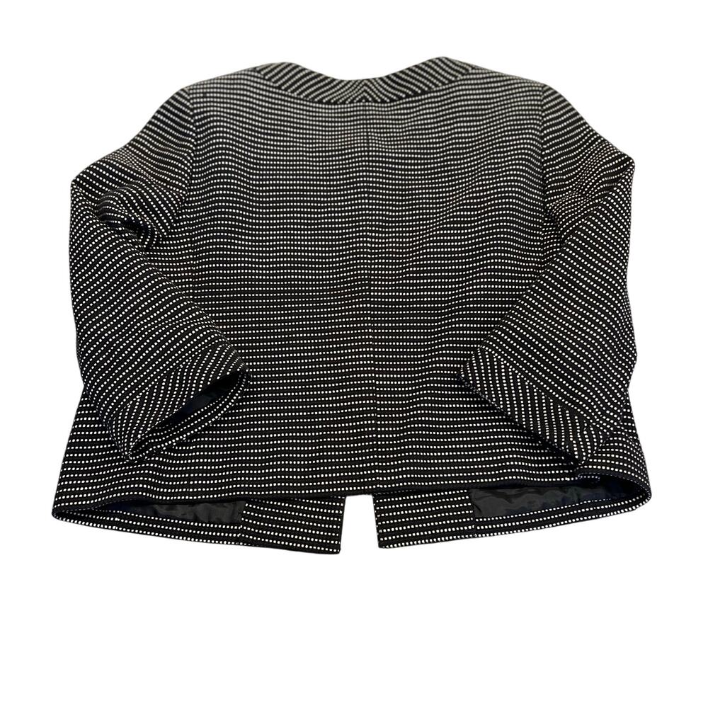 Talbots cropped polka dot blazer jacket size 14 3/4 sleeves black and white - Picture 9 of 12